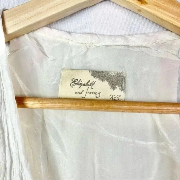 Elizabeth and James Ivory White Tie Front Silk Chiffon Tank Top XS - Picture 5 of 5